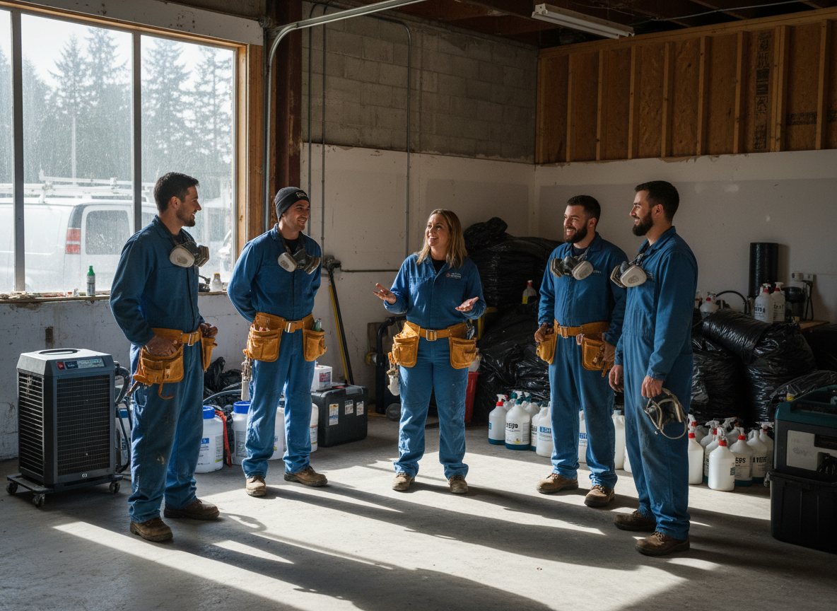 The Mold Remediation Service Camano Island team at work in Camano Island,